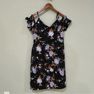 Cotton On Women’s M Carlos Cold Shoulder Thai Garden Black Dress NWT